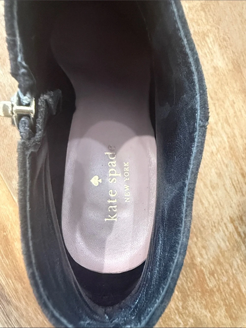 Kate Spade Black Suede Studded Ankle Booties - Size 7.5
